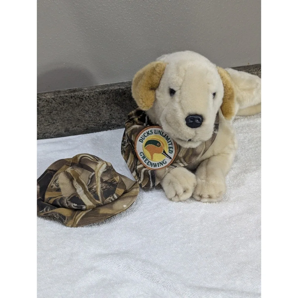 Ducks Unlimited Greenwing Mallard Labrador Retriever Dog Laying Plush Hunting